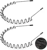 KELUBATU Metal Hairbands for Men and Women, Unisex Wavy Non-Slip Sports Headbands, Elastic Black Hair Bands, Fashion Hairband for Guys