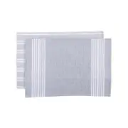 Nicola Spring Turkish Cotton Hand Towels - 60cm - Grey/Stripe - Pack of 2
