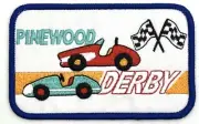 Pinewood Derby Patch Iron Sew On Vintage Style Retro Cap Hat