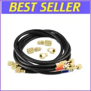 High-Pressure 5FT Manifold Gauge Hose Kit with Adapters for HVAC Professionals