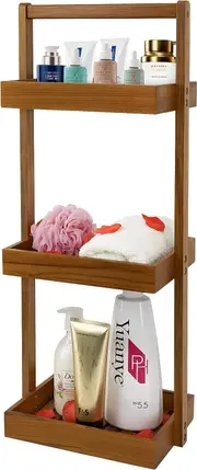 Teak Shower Caddy Corner 3 Tier Organizer