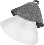 WOFASHPURET 2Pcs Felt Sauna Hats Stylish Bath Caps for Men Women Comfortable Protective Sauna Accessories for Home Travel Spa Use Grey Options