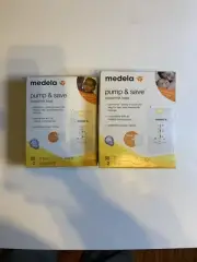 Mandela Pump & Save Breast milk Bags Lot Of 2 Boxes 70 Bags With 4 Adapters New