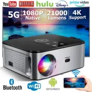4K LED Projector 800ANSI Full HD 1080P Video Home Theater Auto Keystone 5G WiFi
