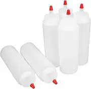 HEATSHAKING Versatile Sauce Squeeze Bottles 6 Pack 205ml Precision Tip Condiment Dispensers Oil Bottles Easy Use Clean Plastic Containers
