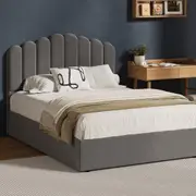 Oikiture Bed Frame Queen Double King Single Size Gas Lift Bed Base With Storage Velvet
