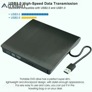 Arnelian Usb 3.0高速移動外置DL DVD-RW Cd刻錄機超薄便攜光驅