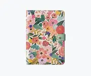 RIFLE PAPER CO. Refillable Folio Journal | Canvas Paper Front Cover and Clear Plastic Back Cover, 88 Ruled Pages, Printed in Full Color with Double Spiral-Binding (7.5" L x 5.5" W), Garden Party