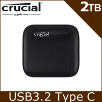 在飛比找PChome24h購物優惠-美光 Micron Crucial X6 2TB 外接式 S