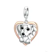 Cute Puppy Silver plating Retro Vintage Charm for Bracelet DIY