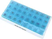Lancoon Pill Organiser Storage Dustproof 31 Day One Month Detachable Carry On Split Pill Boxes Case, Portable, Large Compartments for Vitamins Medications Supplements