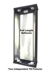 REPTILE LIGHT DOUBLE T8 FLOURESCENT LAMP HOOD 24 INCH, FREE SHIPPING!