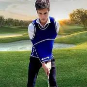 Golf Swing Training Aid Shirt Breathable Arm Posture Corrector Men Women Golf Swing Practice Vest Golf Accessories Beginner blue L