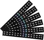 6 Pieces Horizontal Stick On Thermometer Strip Horizontal Thermometer Stickers Digital Temperature Display for Fermenting, Brewing, Wine, Beer, Kombucha Aquariums, 64-93°F (18-34°C) Adhesive Sticker