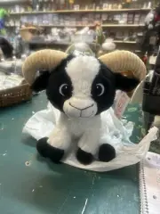 Fiesta Black & White Billy Goat Plush 12” Stuffed Animal NEW
