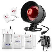 Home Security System Indoor Outdoor Weather-Proof Siren Window Door Sensors M...