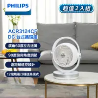 在飛比找PChome24h購物優惠-(2入組)PHILIPS 飛利浦 DC台式循環扇 ACR31