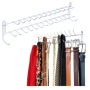 2x Puerta de pared montada corbata cinturón titular bufanda collar organizador