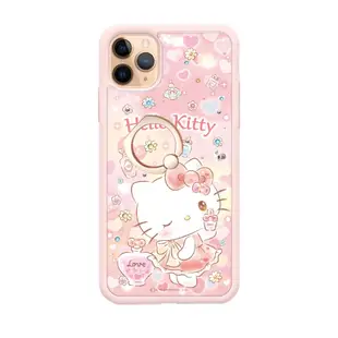 三麗鷗 Kitty iPhone 11 Pro 5.8吋施華彩鑽防摔指環扣手機殼-香氛凱蒂