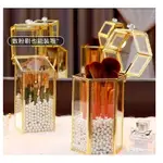 [GLASS] MAKEUP BRUSH STORAGE TUBE GOLD-PLATED DUSTPROOF AND