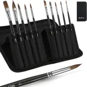10 PCS Sable Watercolor Brush Set, Professional Watercolor Paint Brushes, Artist
