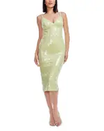 Dress the Population Megan Sequin V Neck Midi Dress