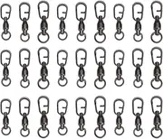 30PCS Fishing Ball Bearing Swivels Stainless with Oval Split Rings for Saltwater Fresh Water Split Ring Lures Connector High Strength Snap Swivels Quick Connector