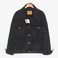 在飛比找ETMall東森購物網優惠-黑色牛仔復古學生夾克上衣短外套