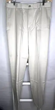 Levi Dockers Pants Mens 34 x 34 Beige Khaki Pants Flat Front Cotton Classic NEW