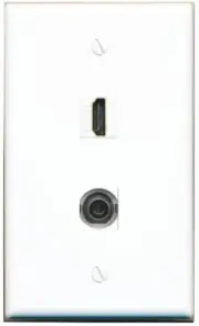 1 Port 3-5MM HD Wall Plate-Flat White