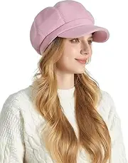 [KEOYA] Women Newsboy Cap Cabbie Hat Vintage Visor Beret Hat Wool Fashion 8 Panels Paperboy Cap