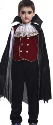 DNQCOS Boys Kids Vampire Halloween Costume Gothic Classic Cosplay Dress Up Large