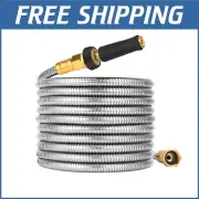 50 FT Expandable Stainless Steel Garden Hose - Lightweight & Flexible Design