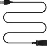 USB Adapter Cable, 49.2 Inch Long QD (Quick Disconnect) to USB Type A Plug USB-A Male Cable for Plantronics QD Headset Computer Laptop PC Soft Phone Mac Windows Linux Skype