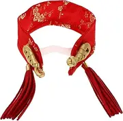FONDOTIN Pet Bow Tie Decorative Necklace for Puppy New Year Bow Tie Collar Chinese Style Collar