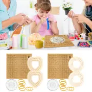 Macrame Board Set with Pins Double Sided Macrame Project Board Grids Wood Li* .t