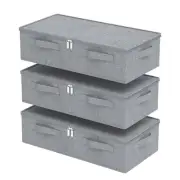 Underbed Storage Box, Foldable Fabric Closet Organizers, Under Bed Bins Conta...