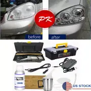 Car Headlight Polishing Restoration Set w/ Atomization Cup 200ml Repair Fluid US