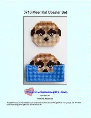 Meer Kat Coaster Set-Plastic Canvas Pattern or Kit