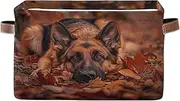 Cute German Shepherd Dog Home Organizer, Decorative Rectangle Nursery Storage, Set of 2