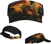 [RLDOBOFE] Sun Visor Hat Adjustable Empty Top Baseball Cap Mushrooms in The Dark Sun Hats for Women Men Sunscreen Visor Caps Summer Beach Sports Hats, Black, One Size