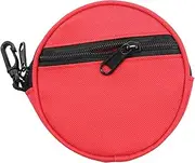 Perfk Fishing Line Storage Bag Handy Tackle Pouch Portable Round Holder with Zipper Protector Fishing Reel Travel Case for Husband, Red