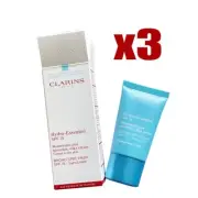 3 x Clarins Hydra-Essentiel Moisturizes & Quenches Silky Cream 15ml=45ML, SPF 15