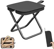 Ultra-Light Portable Folding Chair, Portable Small Portable Folding Stool,Camping Stool,Compact Pop up Pocket Handbag Stool with Carry Bag, for Travel Camping Hiking Fishing Picnic Barbecue(Black)