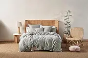 Linen House Haven Quilt Cover Set, Silver, Queen Bed Size