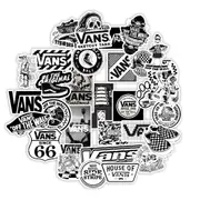 50PCS White and Black Vans Stickers For Scrapbooking Laptop Guitar Skateboard Suitcase Decal Animal Puppy Sticker