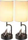 Dreamholder Bedside Table Lamp with 3 USB Charging Ports, Modern Desk Lamp with