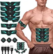 Innocareer Abs Stimulator, EMS Muscle Stimulator Fitness Equipment for Abdomen Arms Shoulder Back Leg Hip, Ab Stimulator for Women & Men
