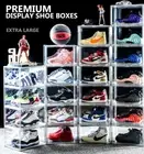 Premium Sneaker Display Shoe Box Storage transparent Boxes Case Side Stackable