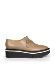 Brown Leather Platform Oxfords